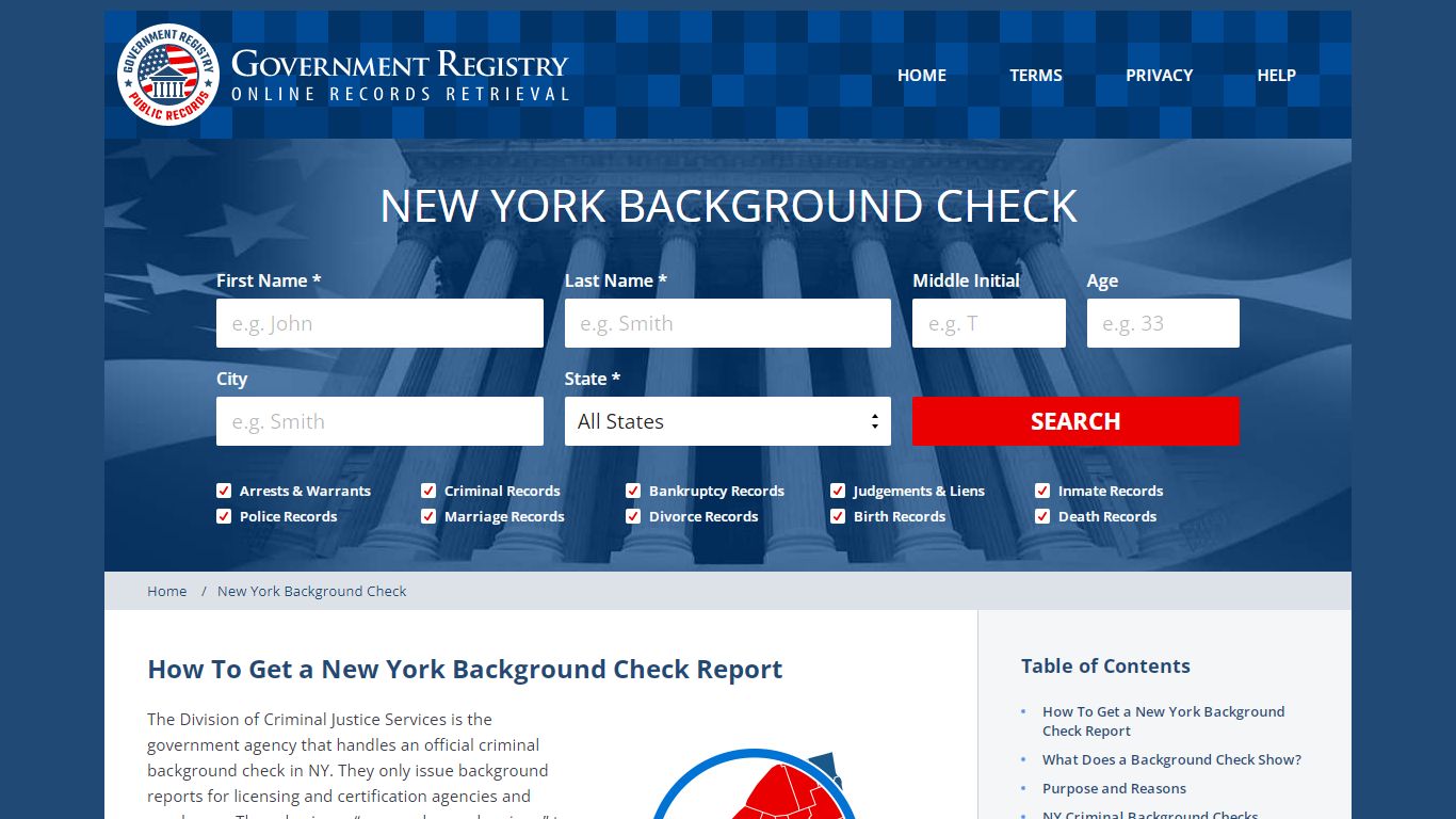 New York Background Checks Online - GovernmentRegistry