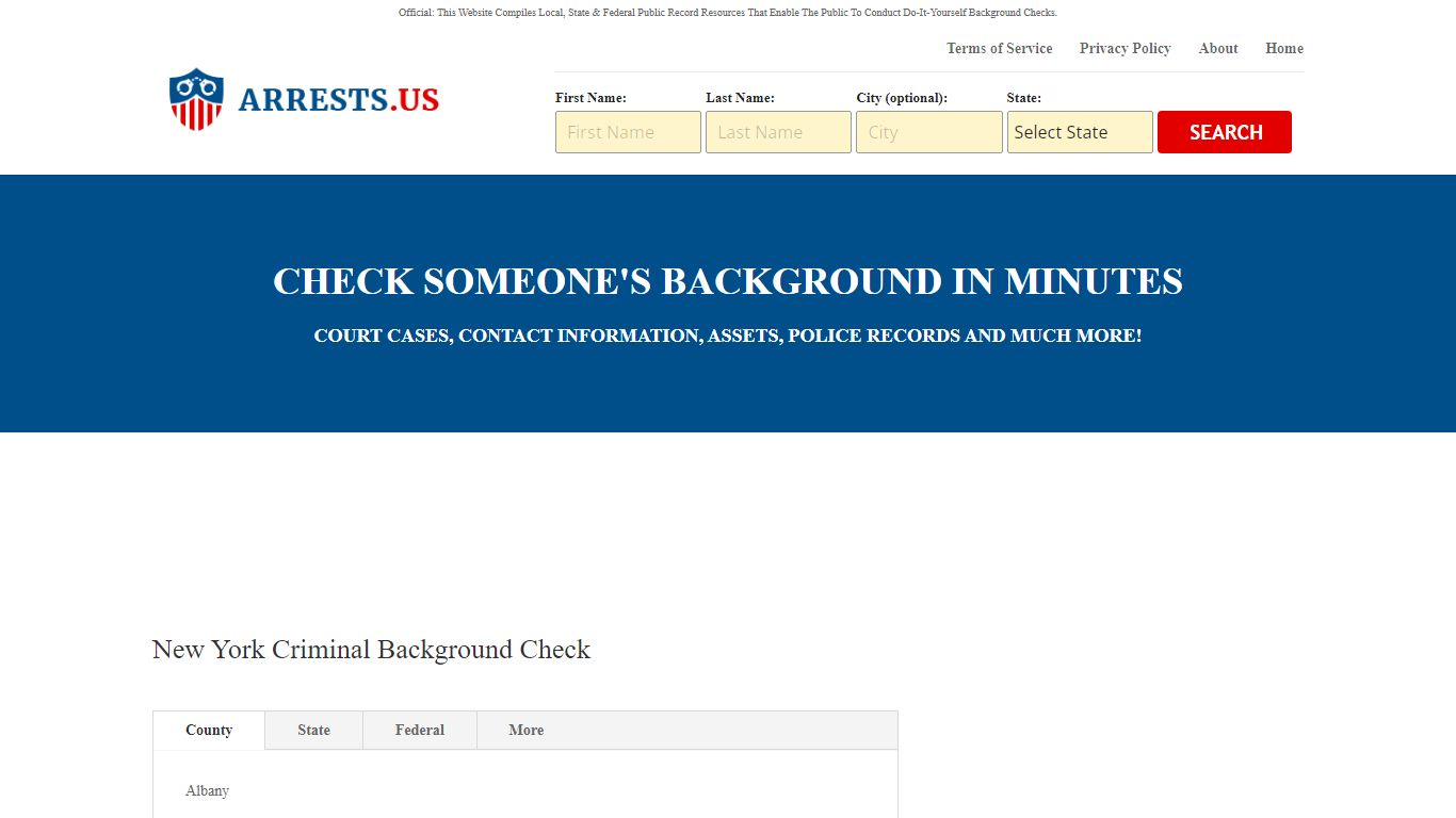 New York Criminal Background Check - Arrests